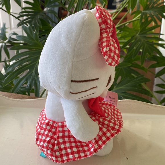 Hello Kitty Plush Doll Red Gingham Skirt and Bow. NEW - Picture 6 of 10